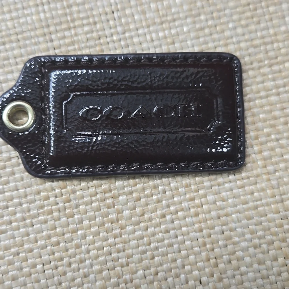 Coach Dark Brown Patent Leather Hangtag